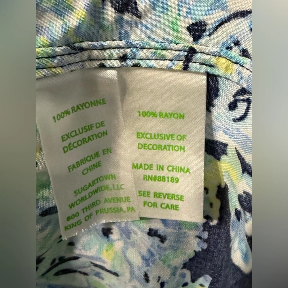 Lilly Pulitzer Madia Tunic Dress High Tide Navy Scuba Doo White Green Size Small - Picture 8 of 10